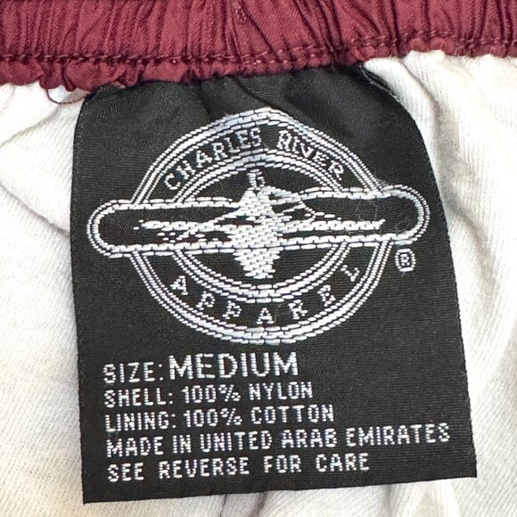 Vintage Breakaway Track Pants Burgundy Maroon Nylon Lined 90s Men's Size M - Picture 5 of 7